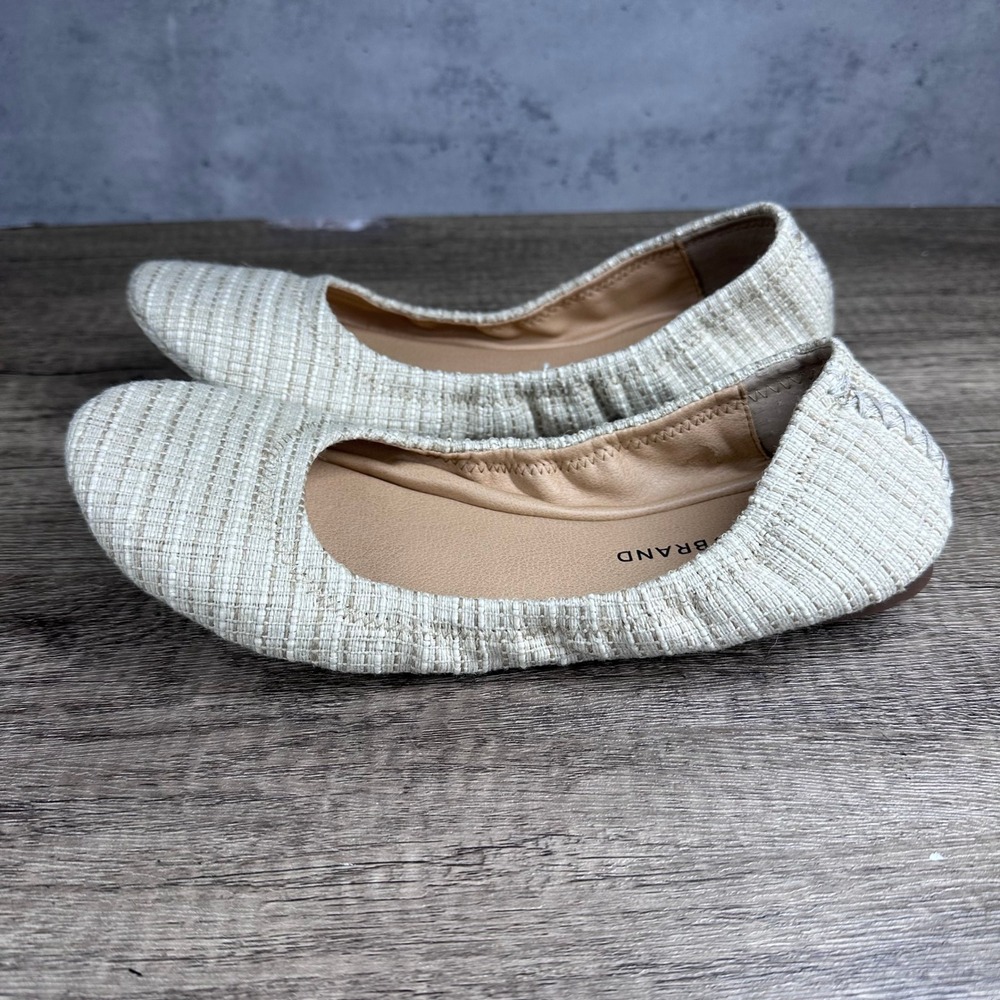 Lucky Brand~Women's~"Emmie" Cream Textured Woven Flats~Size 9M